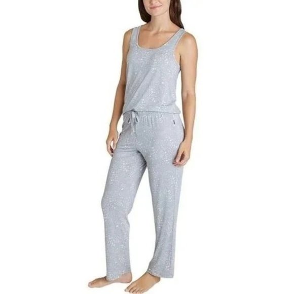 NEW Eddie Bauer Tank Wide Leg Sweatpants Two-Piece Star Print Lounge Pajamas - Picture 1 of 8
